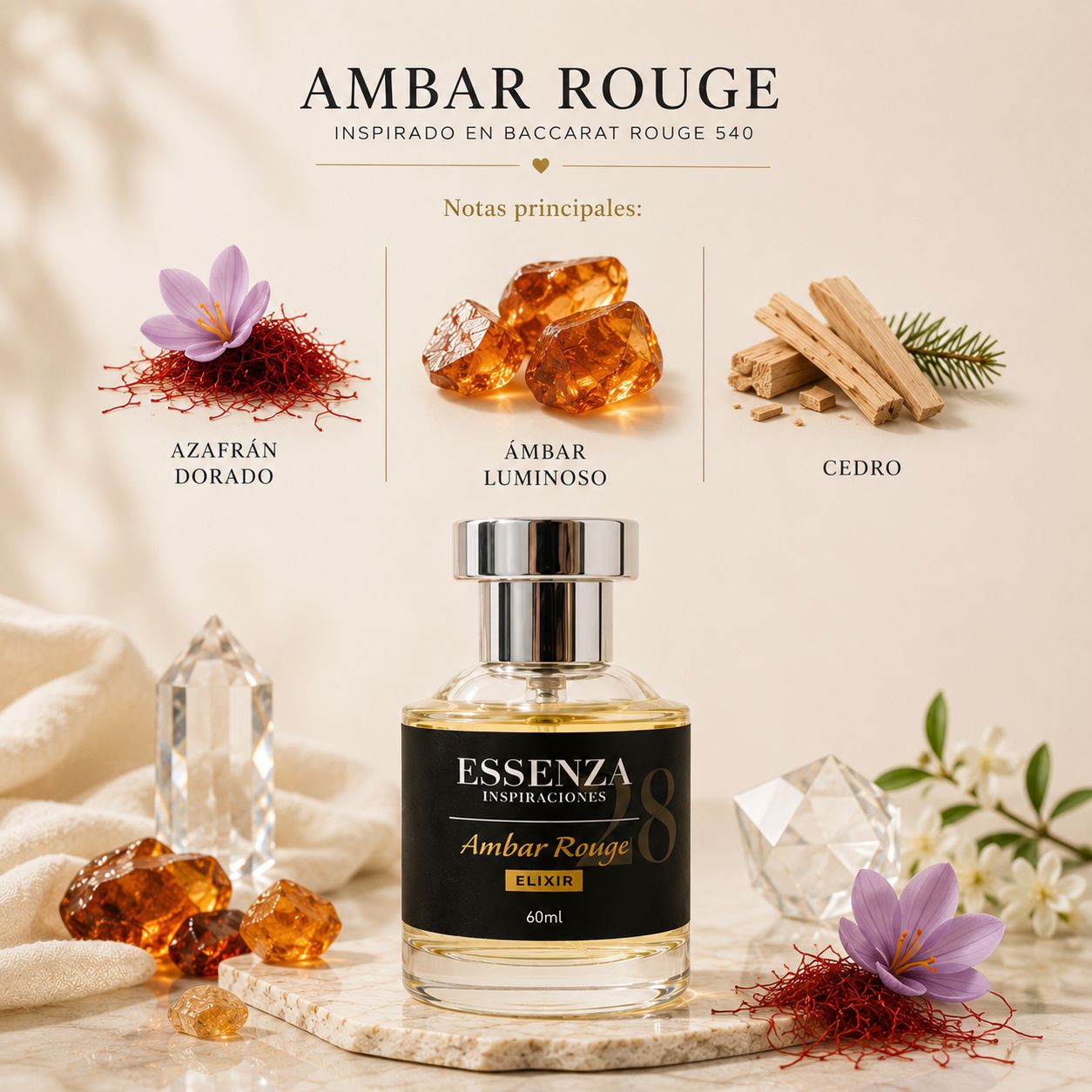 Ambar Rouge / Inspirado en Baccarat Rouge 540 - Maison Francis Kurkdjian