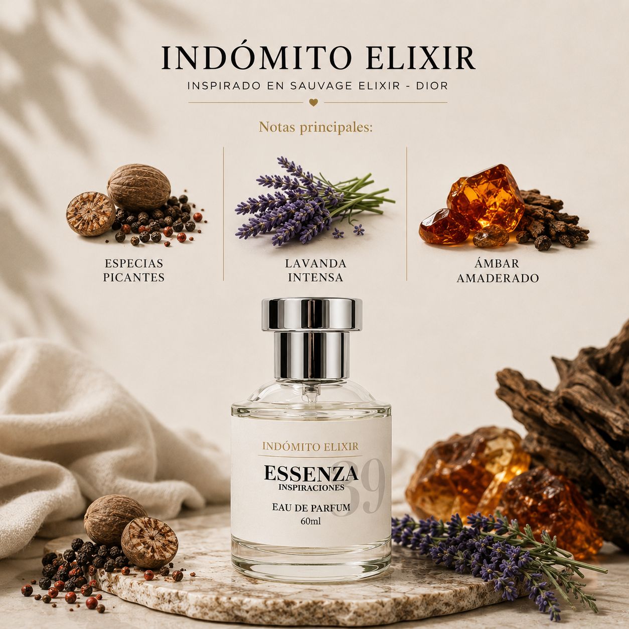 Indómito Elixir / Inspirado en Sauvage Elixir - Dior