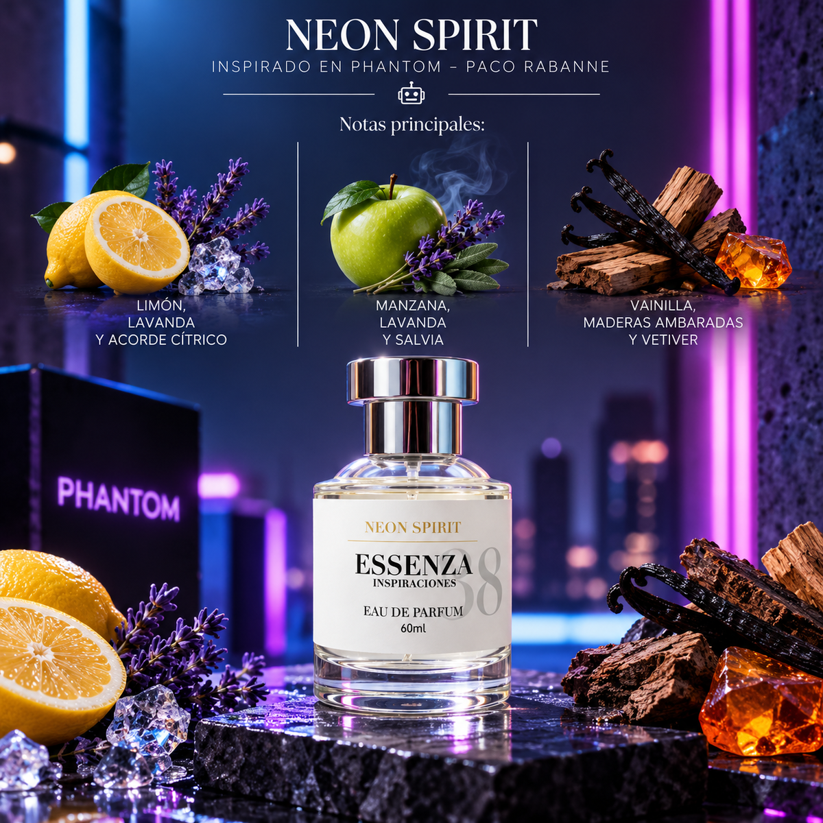 Neon Spirit / Inspirado en Phantom - Paco Rabanne