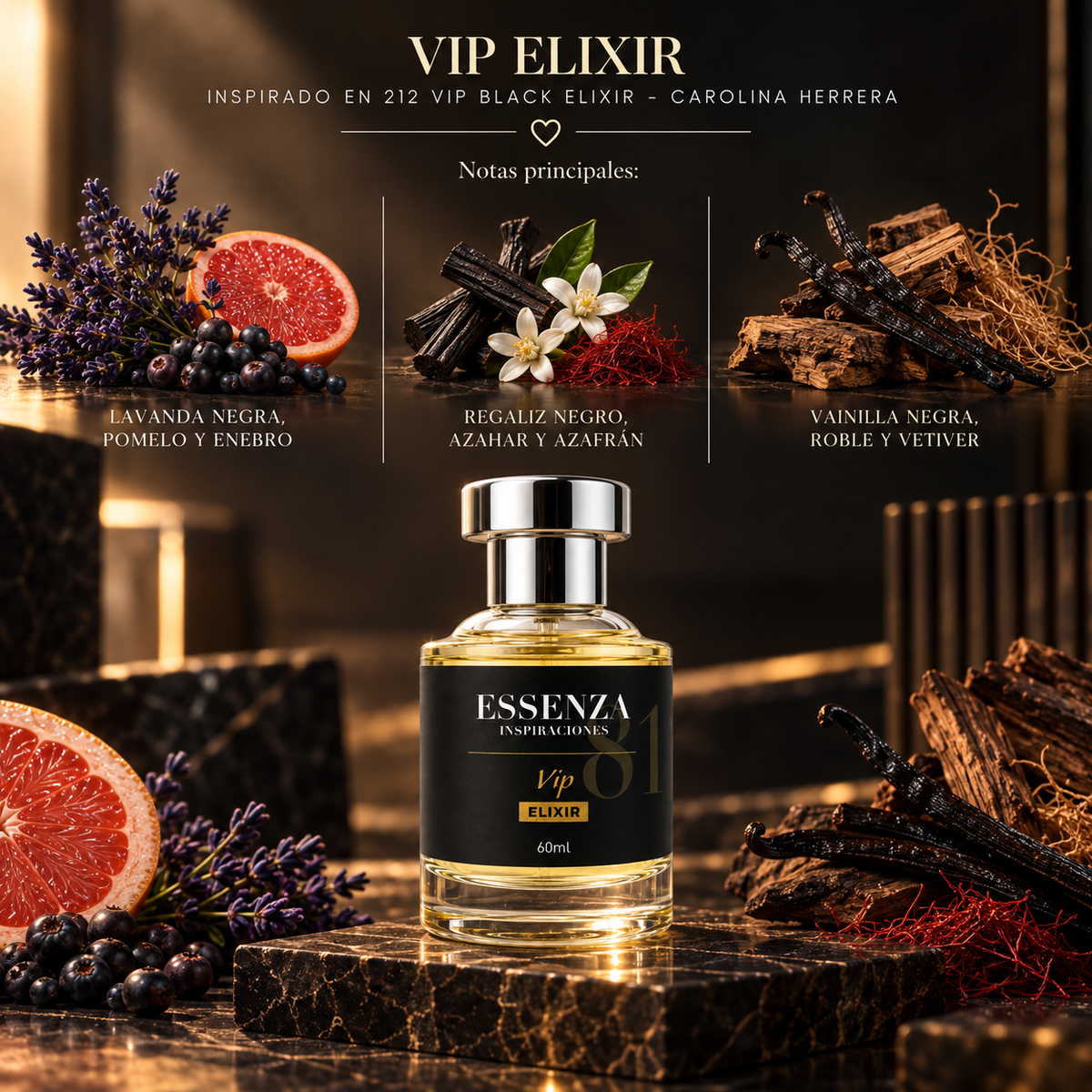Vip Elixir / Inspirado en 212 Vip Black Elixir - Carolina Herrera