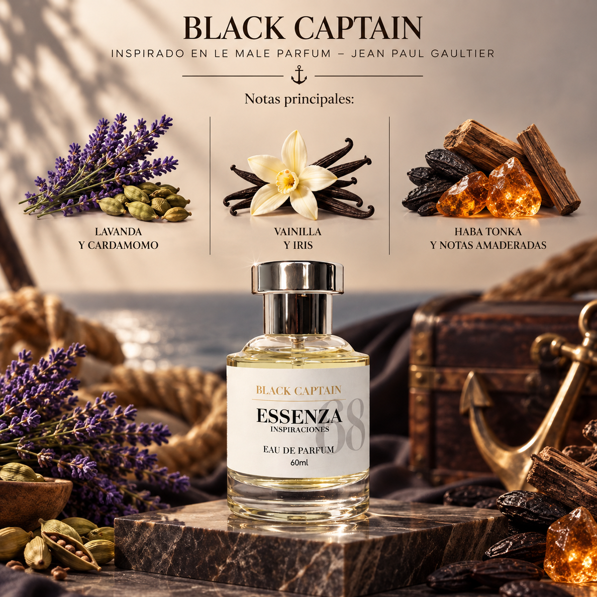 Black Captain / Inspirado en Le Male Parfum - Jean Paul Gaultier