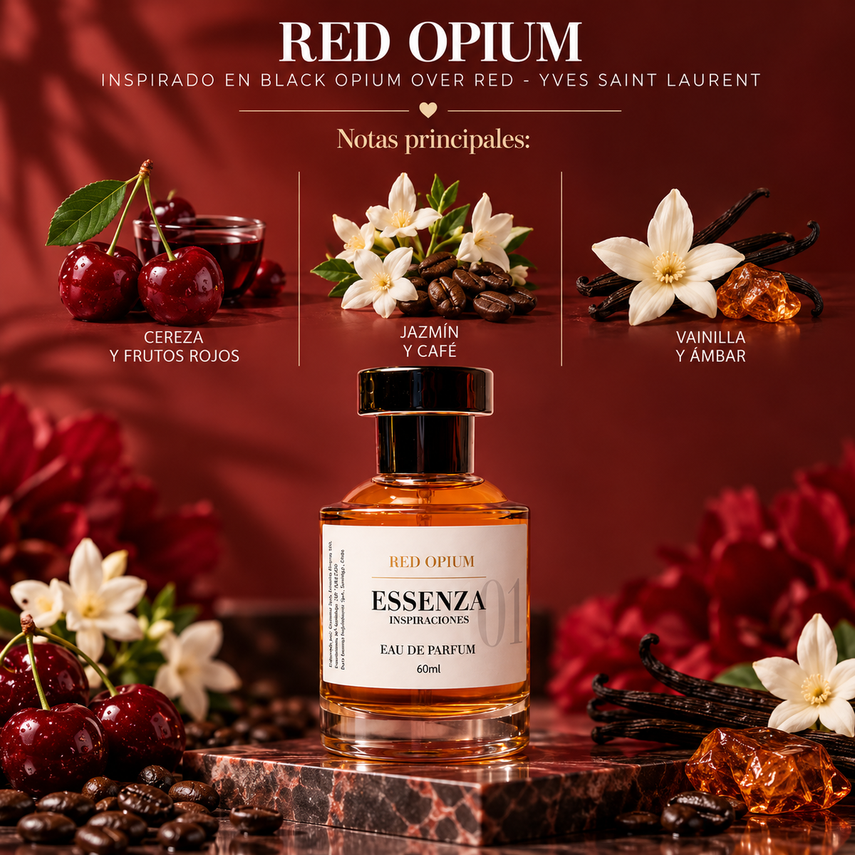 Red Opium / Inspirado en Black Opium Over Red de Yves Saint Laurent